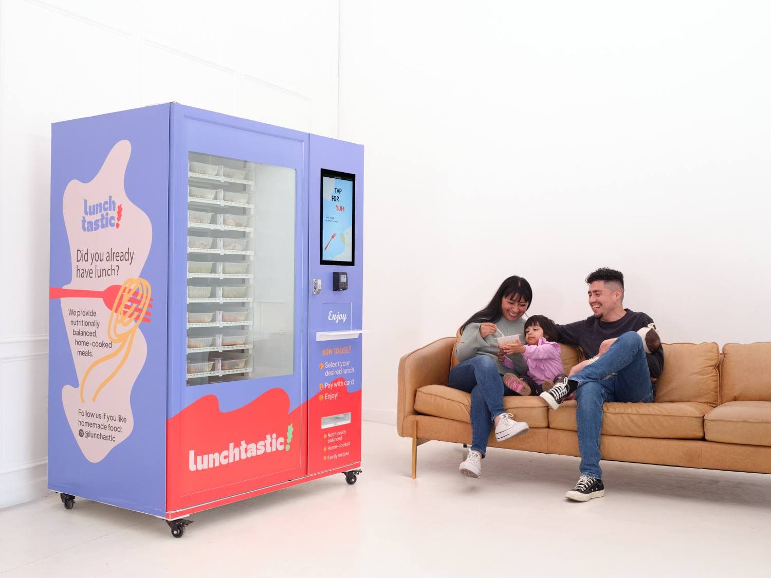 A Lunchtastic kiosk in a workplace lounge